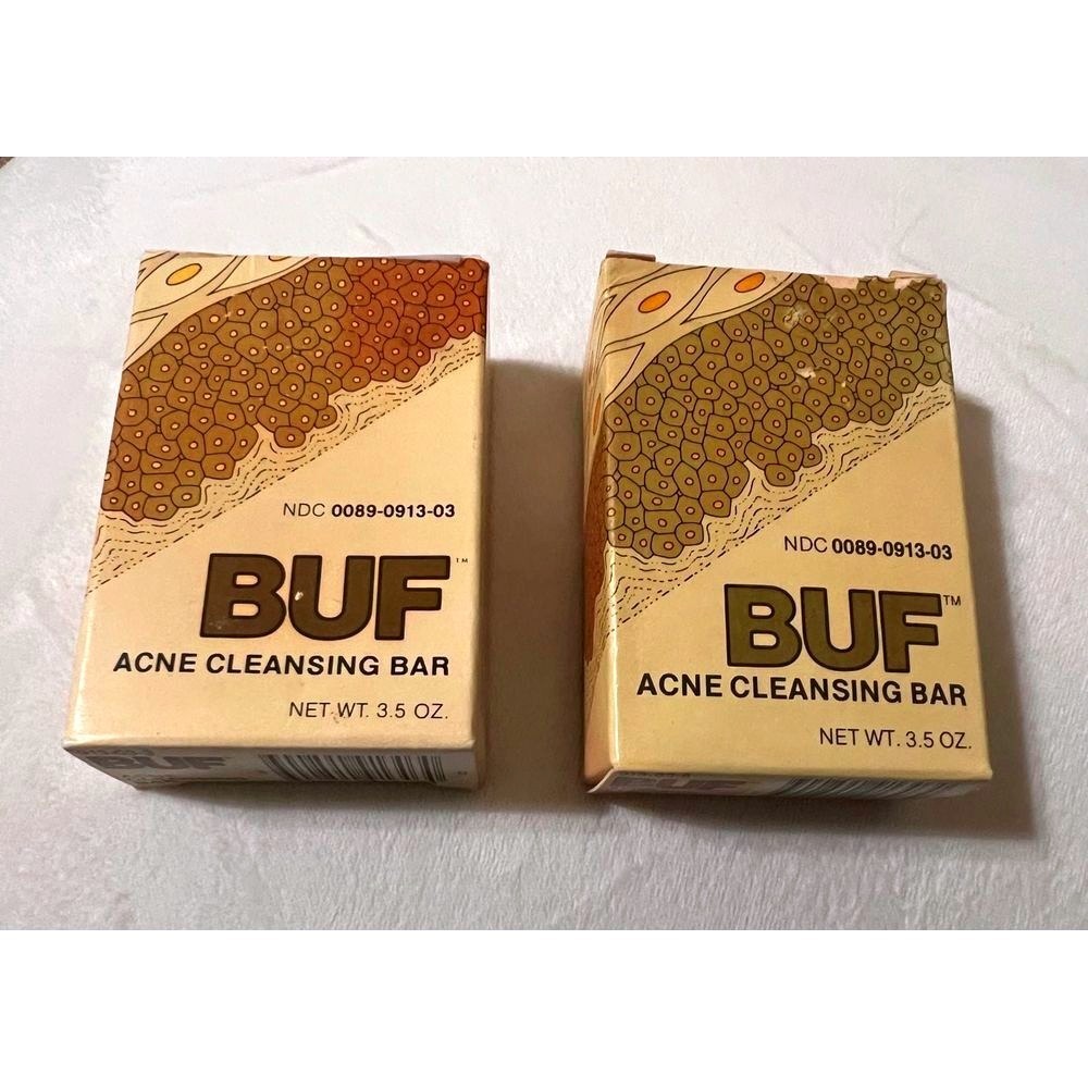 Lot Of 2 BRAND NEW Vintage BUF Acne Cleansing Bar Soap 3.5 oz Acne Cleansing NOS